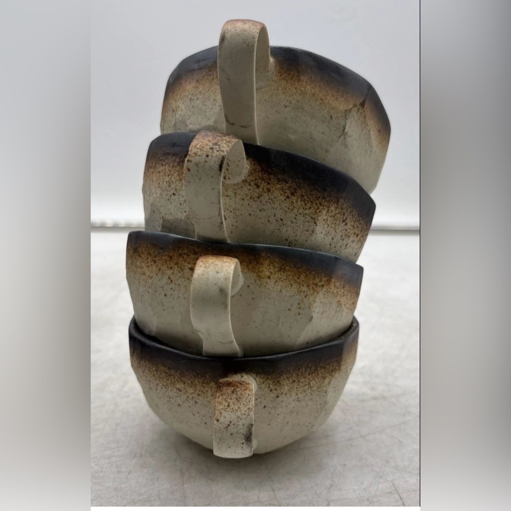 MIYA Kosui Boulder Japanese Set of 4 Glazed Ceramic Mugs 11oz Set - Picture 4 of 14